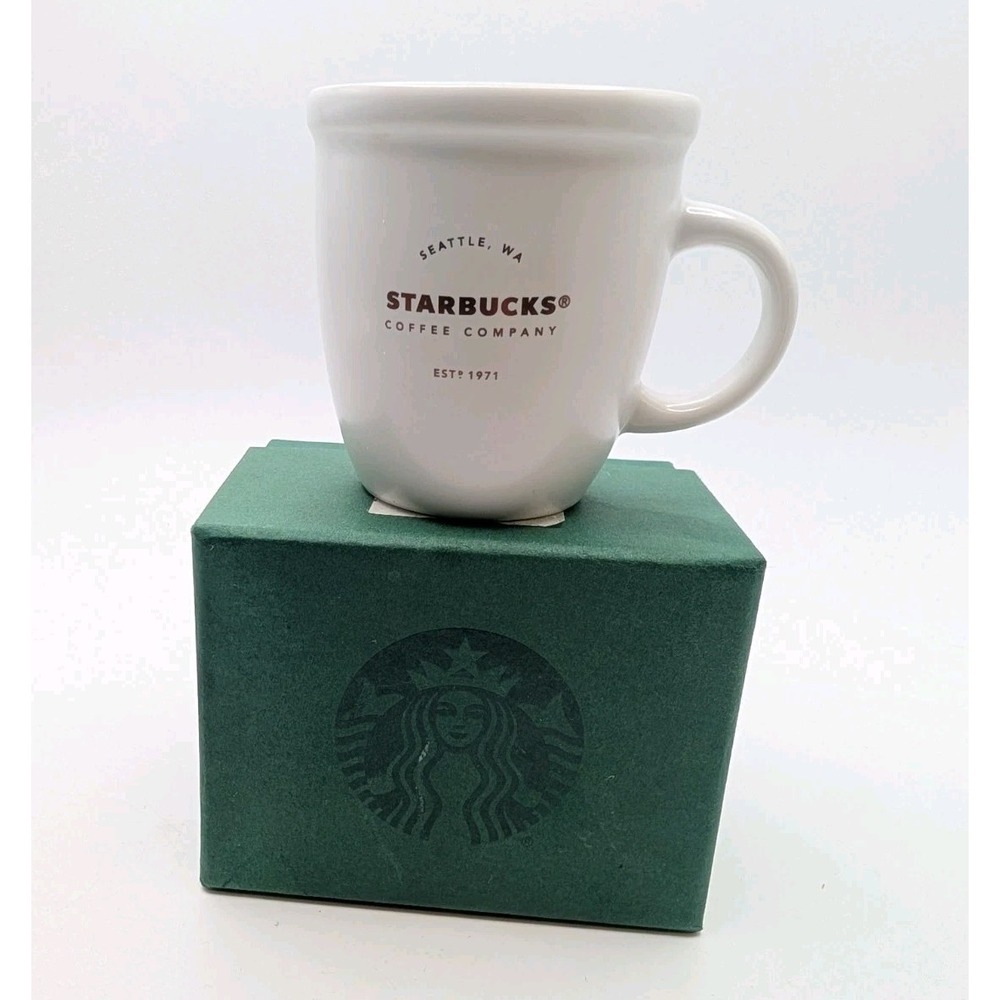 2016 Starbucks Espresso Demitasse Cup Mug Mini White Ceramic New With Box